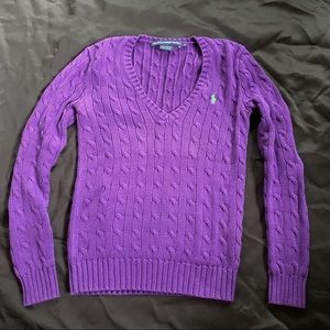 Ralph Lauren V-Neck Cable Knit Sweater